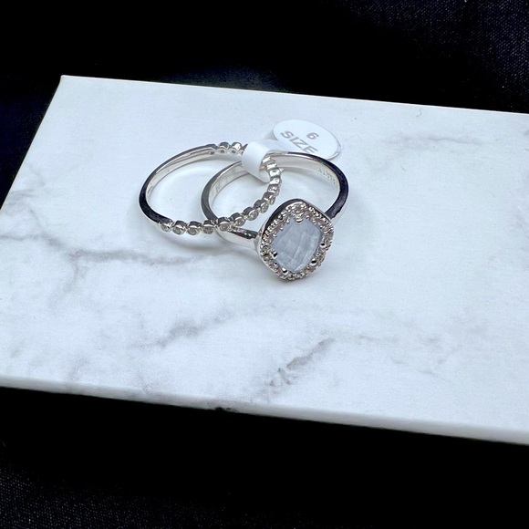 Blue Quartz Ring Size 6 Double Band 😍 - Picture 4 of 5